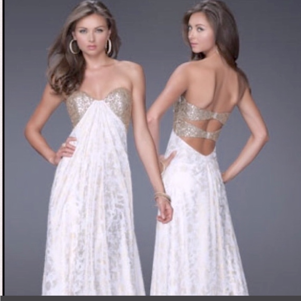 La Femme Strapless Prom Dress Size 8